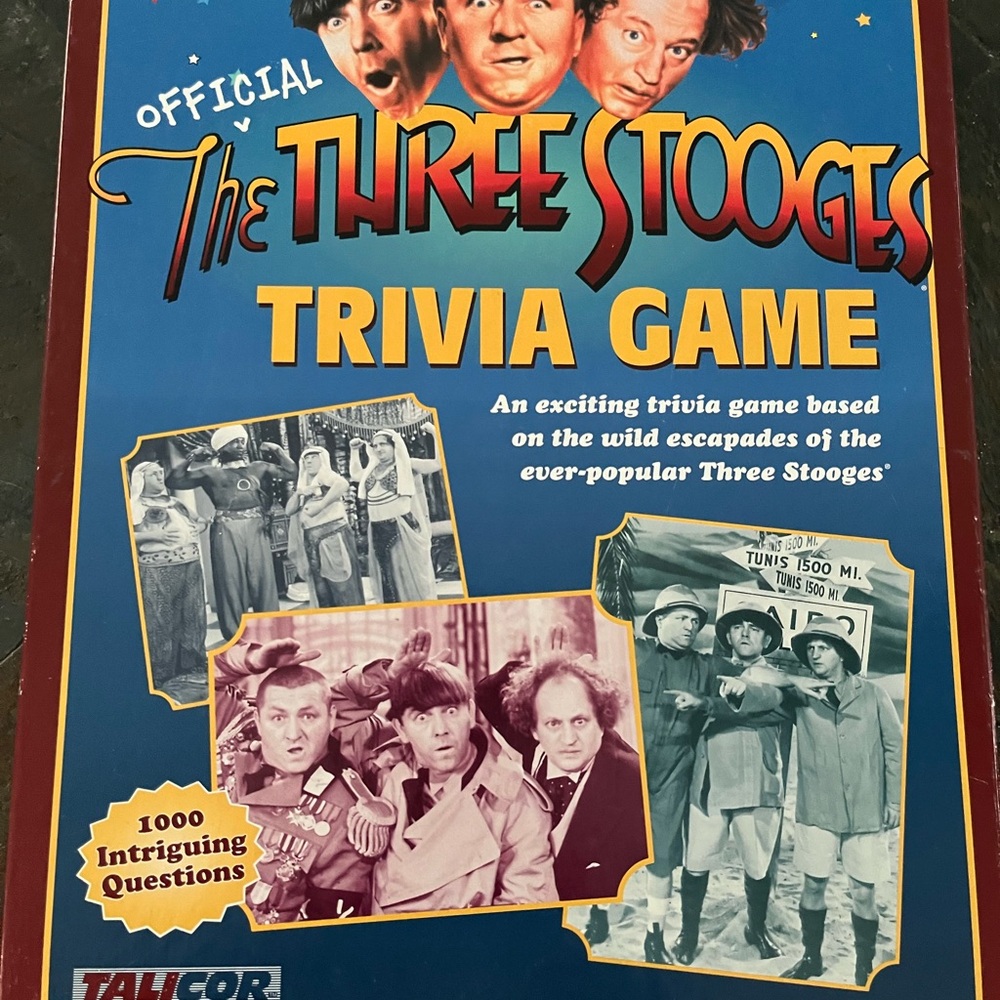 Three Stooges Trivia Game - Red and Blue